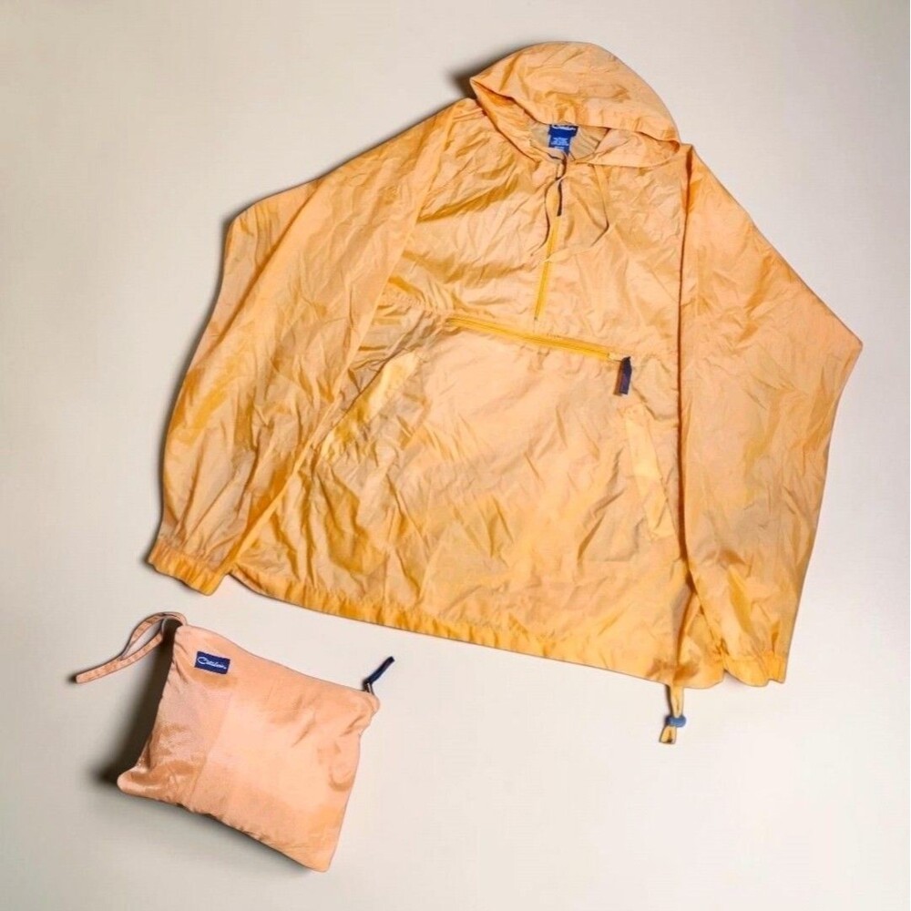 Vintage Catalina Packable Windbreaker Mens M Tangerine Orange Nylon Anorak Y2K